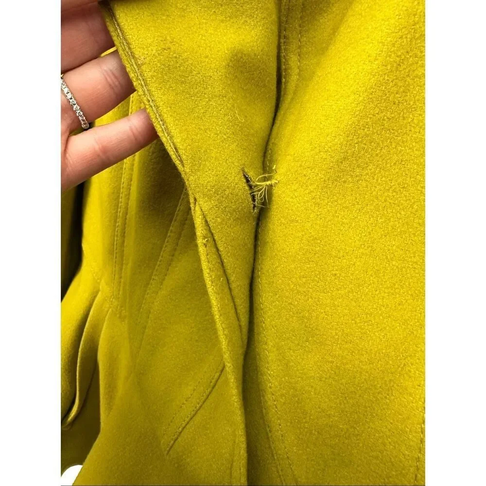 Ted Baker Women’s Wrenn Chartreuse Green Wool Cashmere Blend Peplum Blazer Jacke - Picture 9 of 16